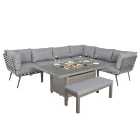 Mayfair 8 Seater 6 Piece Lounge Set with Rectangle Firepit