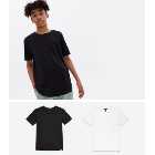 Boys 2 Pack Black and White T-Shirts