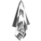 M&S Cotton Textured Stripe Towel, Charcoal