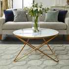Zoey Effect Coffee Table, White Marble