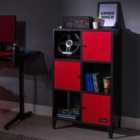 Mesh-Tek Tall 6 Cube Unit Storage Unit Red And Black