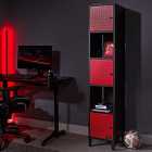 Mesh-Tek Tall 5 Cube Unit Storage Unit Red And Black