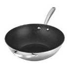 Prestige Scratch Guard Stainless Steel Non Stick Induction Stirfry Pan With Helper Handle - 30Cm