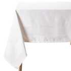 M&S Nova Non Iron Cotton Tablecloth, Medium, White