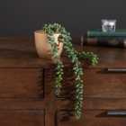 Artificial String of Pearls in Gold Plant Pot
