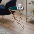 Zoey Effect Side Table, Green Marble
