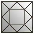 Premier Housewares Descartes Wall Mirror with Black Metal Frame