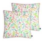 Prestigious Textiles Secret Garden Polyester Filled Cushions Twin Pack Cotton Candyfloss