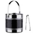 Interiors By Ph Ice Bucket With Tongs - Black