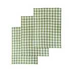 Interiors By Ph Set Of Three Green And White Tea Towels