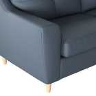 Baxter Kalman Navy Faux Leather 3 Seater Sofa