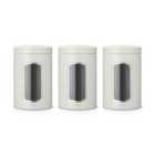 Set of 3 Off White Brabantia Window Kitchen Canisters