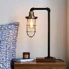Milas Pipe Black Industrial Table Lamp
