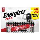 Energizer Max AAA Batteries Alkaline 12 per pack