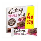 Galaxy Triple Treat Fruit & Nut Milk Chocolate Snack Bars Multipack 4x32g 128g