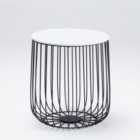Enzo Side Table, Marble Effect 