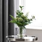 Artificial Allium and Foliage Bouquet in Glass Vase