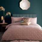 furn. Pink and Gold Bee Deco Reversible Duvet Cover and Pillowcase Set
