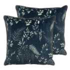 Furn. Fearne Twin Pack Polyester Filled Cushions Teal