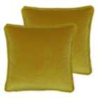 Paoletti Freya Twin Pack Polyester Filled Cushions Ochre