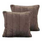 Paoletti Empress Twin Pack Polyester Filled Cushions Taupe 45 x 45cm