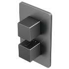 Hadleigh Concealed 2 Outlet Square Thermostatic Shower Valve - Matt Anthracite