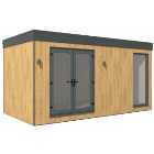 Kyube Plus 5.2m x 2.7m Premium Composite Vertically Cladded Garden Room including Installation - Turner Oak