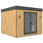 Kyube Plus 3.3 x 3.3m Premium Composite Vertically Cladded Garden Room including Installation - Turner Oak