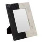 Premier Housewares Kira Photo Frame (5In X 7In) - Marble Black/White