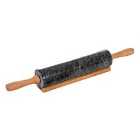 Homiu Marble Rolling Pin And Bamboo Stand - Black