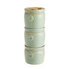 Set of 3 Sage Hang Tag Stacking Canisters 