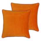 Paoletti Meridian Twin Pack Polyester Filled Cushions Clementine/Hot Pink