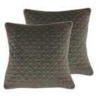 Paoletti Quartz Twin Pack Polyester Filled Cushions Charcoal/Blush