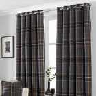 Paoletti Aviemore Heritage Check Ringtop Curtains (2pk) Rust