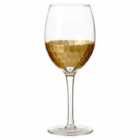Premier Housewares Set of 4 Small Wine Glasses -Gold Honeycomb Design