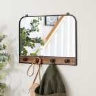 Fulton Curved Wall Mirror with Hooks