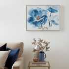 Gold Foil Blue Flower Framed Canvas