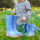 Set of 2 Little and Large Bright Blue Wellington Boots Planter