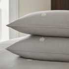 Dorma Purity Carro Embroidery 100% Cotton Standard Pillowcase Pair