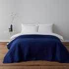 Channel Stitch Blue Bedspread