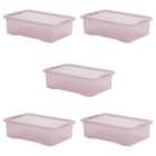Wham 32L Pink Crystal Storage Box and Lid 5 Pack