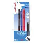 Uni-ball Retractable Erasable Rollerball Gel Pens Black/Blue/Red 3 per pack