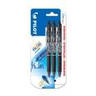 Pilot FriXion Clicker Erasable Ink Rollerball Pen 07 Medium - Black 3 per pack