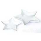 2 Piece Gold Rim Star Party Plates - White Gold