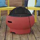 Dorel Asher Wood Burning Fire Pit with Grill and Cover - Red
