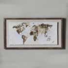 Metallic Foil World Map Framed Art