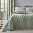 Evesham Green Quilted Velvet Bedspread