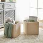Set Of 2 Cord Foldable Storage Boxes