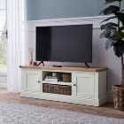 Compton Ivory Wide TV Unit with Baskets for TVs up to 60"