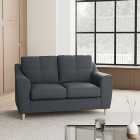 Baxter Kalman Navy Faux Leather 2 Seater Sofa